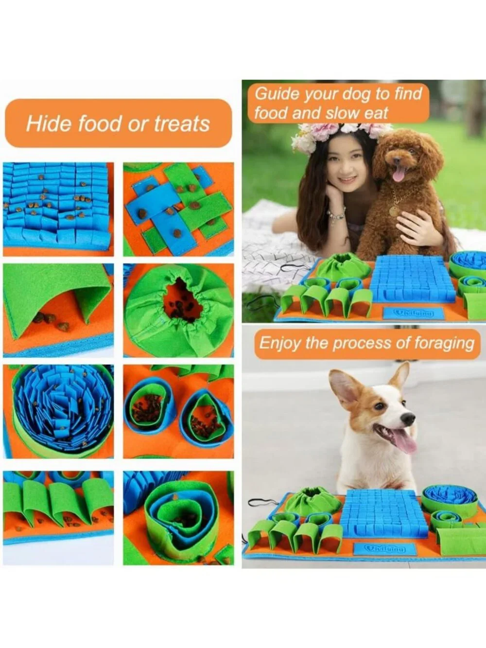 Interactive Snuffle Mat for Dogs | Puzzle Toy for Mental Stimulation & Slow